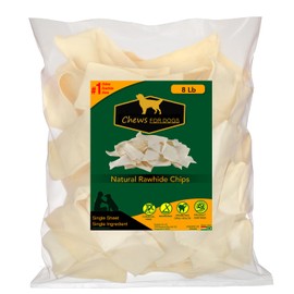 Chews for Dogs Premium Rawhide Chips – Natural Long Lasting Treats (8 Pounds)