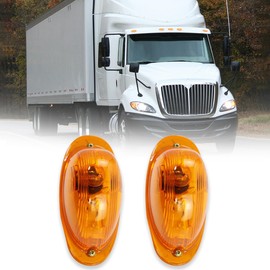 Seassauto Turn Signal Cab Marker Light Amber Side Marker Parking Lights Assembly Fit for International Prostar 2 PCS