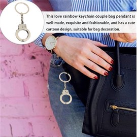 NISCAYA Mini Handcuffs Keychain Simulation Handcuff Keyring Metal Key Chain Keyholder Purse Bag Pendant Decoration Keyfob Key Holder