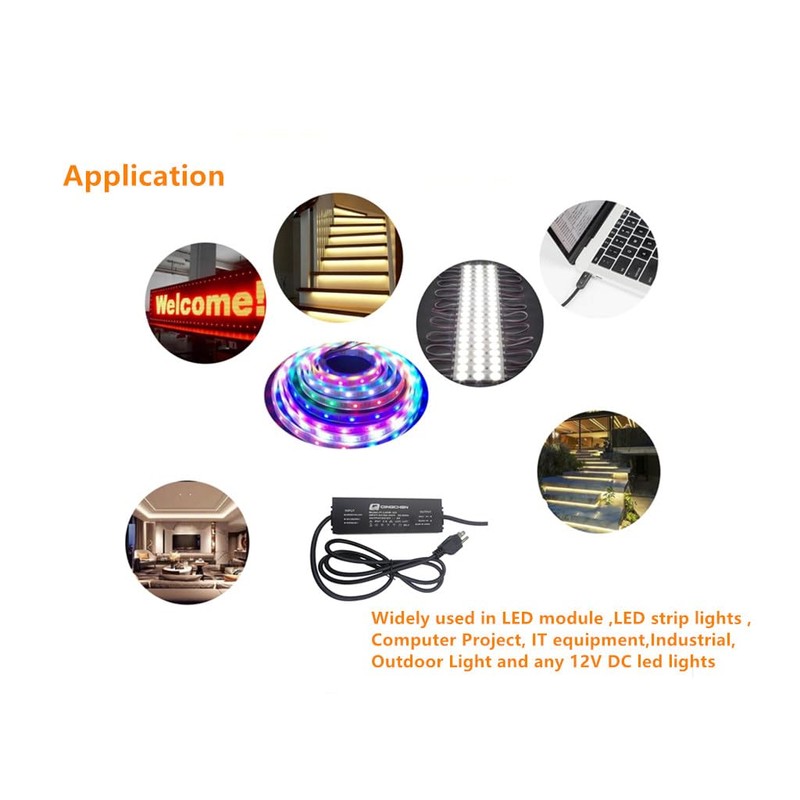 LED Power Supply Waterproof IP67 100W 12V DC 8.3A,AC to