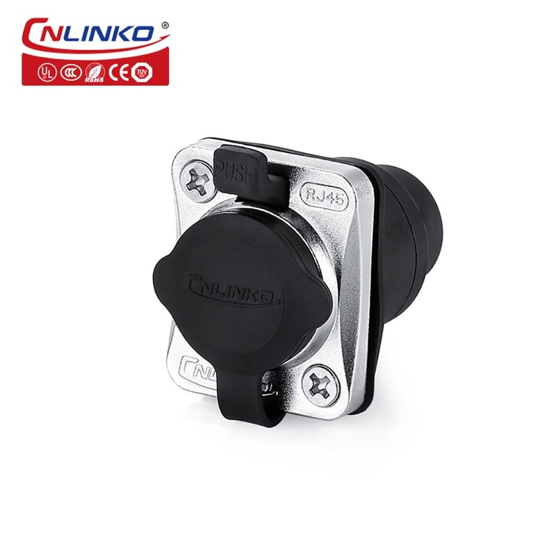 CNLINKO RJ45 Ethernet Industrial Connector, Panel Mount Receptacles Socket Jack,