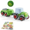 KiLaLa Haba Kullerbü Tractor with Trailer and Wooden Ball Frog