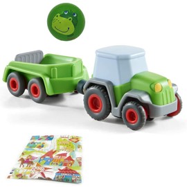 KiLaLa Haba Kullerbü Tractor with Trailer and Wooden Ball Frog Fabian Gift Set