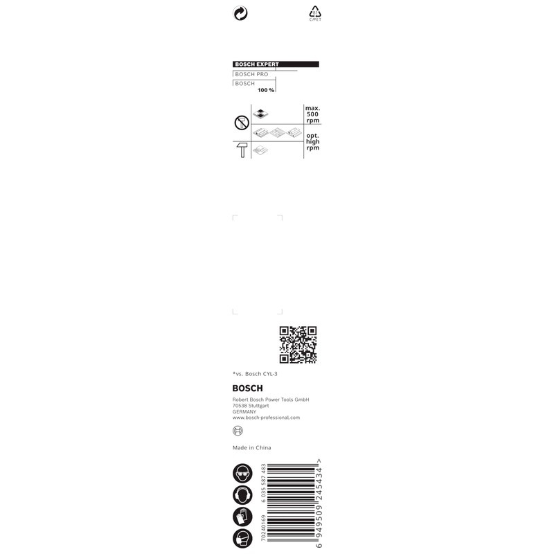 Bosch 1x EXPERT HEX-9 MultiConstruction Drill Bit (for Concrete, Soft