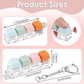 LLOUSSAK Keyboard Fidget Keychain, Keyboard Clicker Keyboard Keychain, Quiet Fidget Keyboard and Linear Clicky Keychain, Sensory Keyboard for Adults to Relief Stress