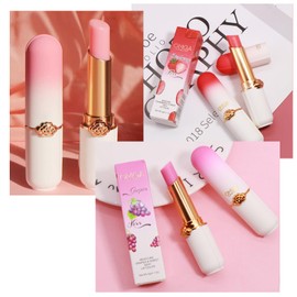 3 Pieces Lip Balm, Clear Colour Temperature Changing Lipstick Set, Long-Lasting Moisturising Lipstick Women Lip Care, Natural Lip Protection, Lip Repair (A)