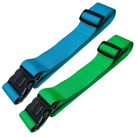 Suitcase Straps Set of 2 Luggage Straps with Locking and Cross Strap Function | Suitcase Straps Eye-catching Set of 2 Blue/Green | 5 cm x 205 cm taschenmann2005