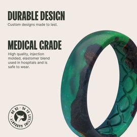 Groove Life Aspire Aurora Silicone Ring Breathable Rubber Wedding Rings for Women, Lifetime Coverage, Unique Design, Comfort Fit Ring - Size 7