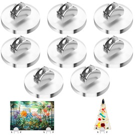 Kathfly 8 Pcs Mini Acrylic Adjustable Glass Display Stands Easel for Glass Art Creations Stained Ceramic Tiles Plaques for Picture Collectibles Office Trade Show Home