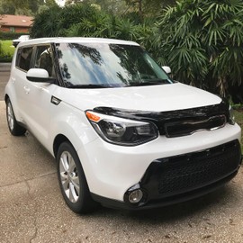 OMAC Front Bug Shield Hood Deflector Guard for Kia Soul 2014-2019 Black Smoke