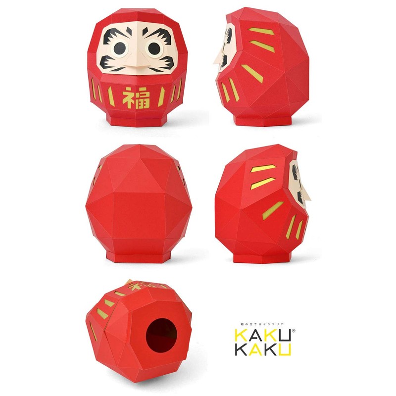 Bog Craft KAKUKAKU Design Accessory Daruma Red M