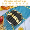 Dlebay 50 Pack Pre Rolled Gold Plastic Silverware Set,Wrapped Plastic
