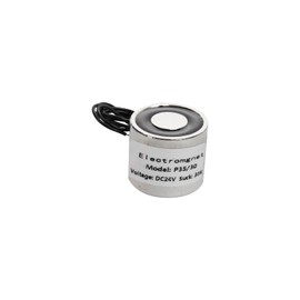 Electromagnet, 24 ± 2 V operating voltage, the maximum suction value is 40 kg/392 N, 35 x 30 mm, the round suction cup, electromagnet