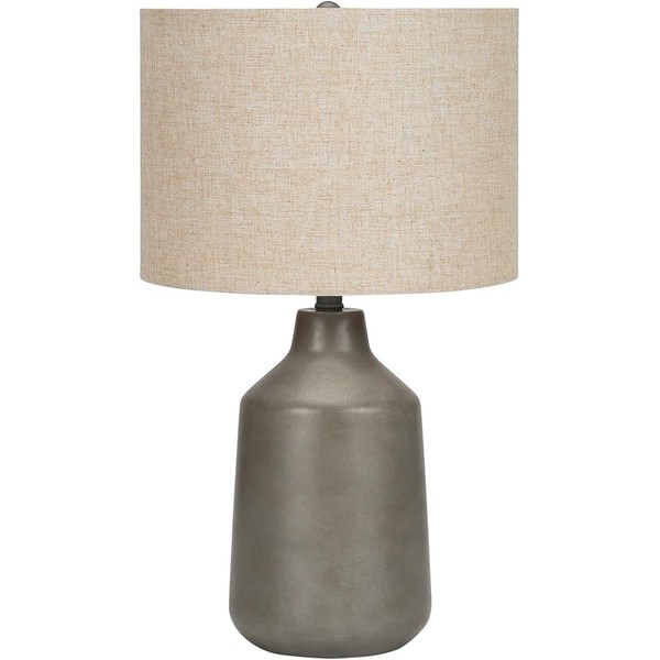 Heemab Stylish 24" Grey Concrete Table Lamp for Cozy Ambiance,