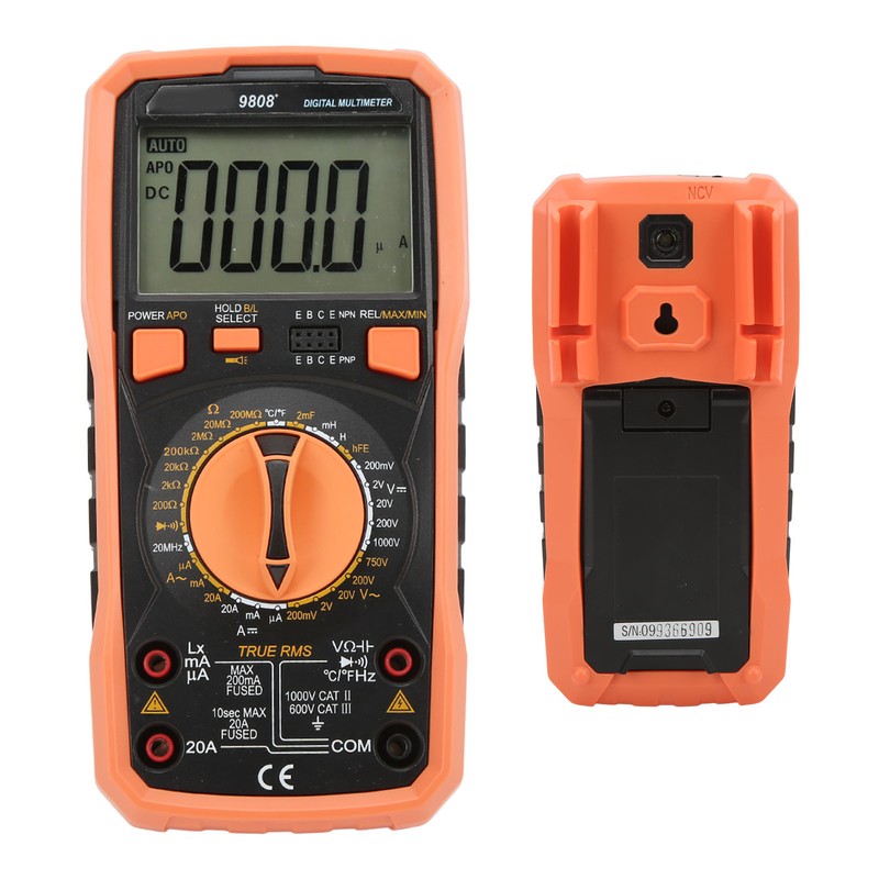 9808+ High Accuracy Digital Multimeter Multifunctional Electrical Tester Measuring AC