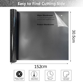 Bocguy Plotter Film Textile Glitter Black, 30.5 cm x 152 cm Heat Transfer Vinyl Flex Film Glitter Rolls, Plotter Film Glitter for Iron Hot Press, T-Shirts & More Fabrics (Glitter Black)