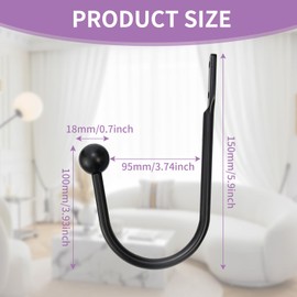 Metal Tie Back Hooks for Curtains, 2 Pcs Drapery Holdbacks for Fixed Curtains Heavy Duty U Shaped Metal Curtain Holdbacks Curtain Tie Backs Hook with Screws for Home Decor (Black)