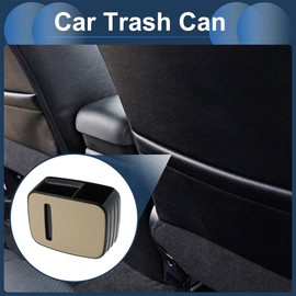INFINAUTO Auto-Mülltonne strapazierfähiger Mülleimer aus Kunstleder für Vordersitz und Rücksitz Beige 1 Set