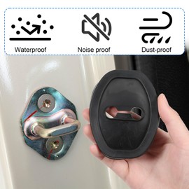 4 Pcs Car Door Latch Guard Cover Door Lock Strike Protector Car Silicone Doors Latch Lock Protective Cover Rust-proof Doors Locks Covers Part Protective Pad Silent Shock Absorption Locks Accessories