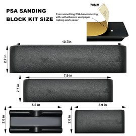24Pcs PSA Adjustable Sanding Block Kit,Hand Abrasives Auto Body Sanding Block Set with 20pcs Self Adhesive Sandpaper,Flexible for Automotive Paint and Woodworking Sand Furniture
