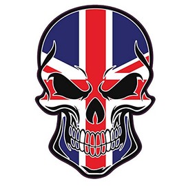 United Kingdom Flag Skull Vinyl Decal - British Bumper Sticker - Proud UK Britain Sticker