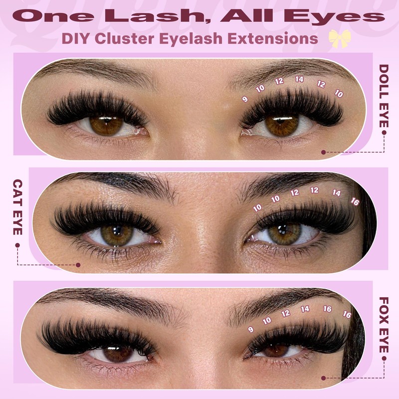 Wispy Lash Clusters Kit Fluffy Cluster Eyelash Extensions 624pcs