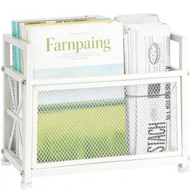 WeGXY White Magazine Holder, Magazine File Holder