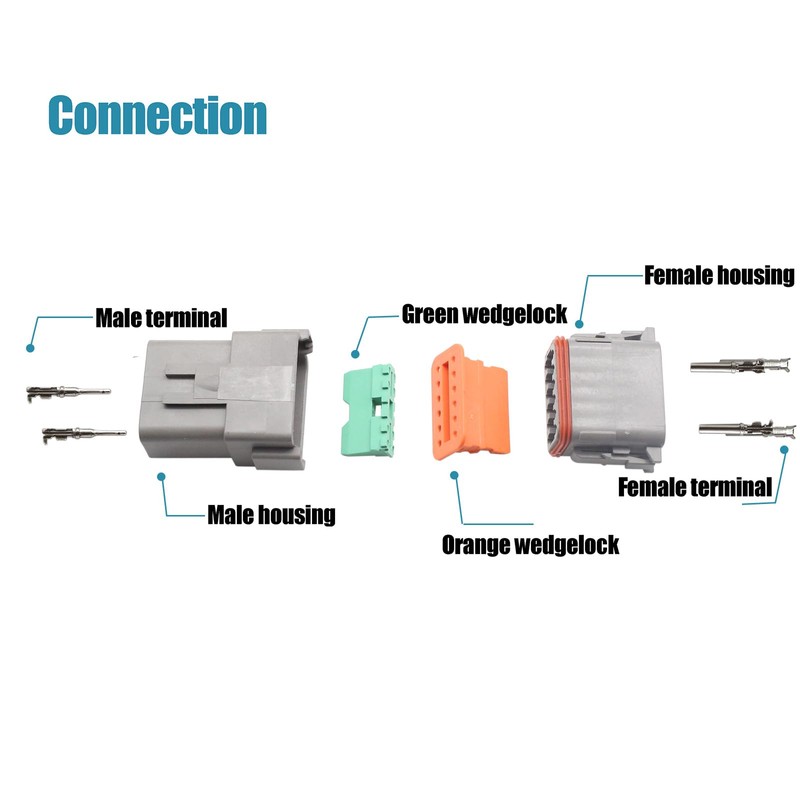 SanilParts 3 Sets 12 Pin Way DT Series Connector, DT04-12P
