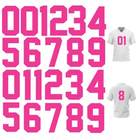 Tintnut Iron on Numbers Ready to Press-22 Sheets 5 Inch Candy Pink Iron on Transfers for Jackets Jerseys Fabric Heat Transfer Numbers for Soccer Basketball Team Uniform Sports T-Shirt