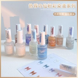 [Overseas] Watercolor Nail 2024 New Color Painting Gradient Manicure Gel Free Size/ 01 Line segment - color dye liquid 4ea