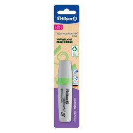 Pelikan Highlighter 490 eco Neon Green, Pack of 1 on Blister Card, 823425