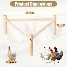 Vicorise Chicken Perch,Baby Chick Toys for Coop,Natural Pine Triangular Stable Chick Roosting Bars for Hens Parrots Birds,Chicken Coop Accessories,16.5" S×6.3" H,1P