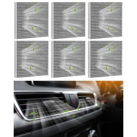 Riakrum 6 Pcs Cabin Air Filter with Activated Carbon, Replacement for CP134 CF10134, Compatible with Accord, Civic, CR-V, MDX, TSX, TLX, CSX, ILX, RDX, Ridgeline, RL, RLX, TL, ZDX, Crosstour, Passport