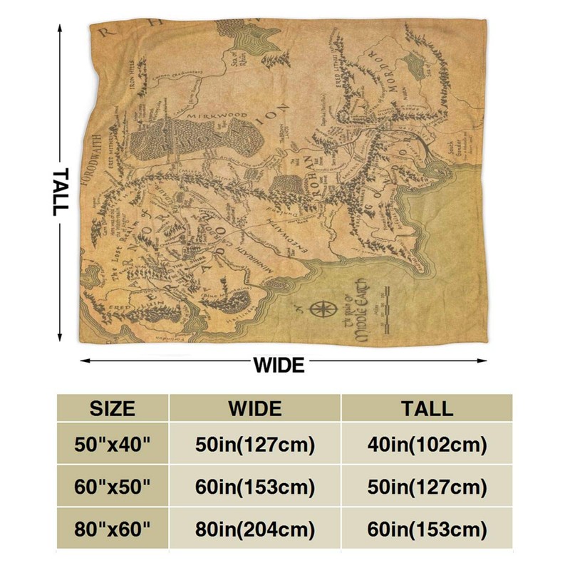 Lord of The Ring (Map) Ultra-Soft Micro Fleece Blanket Flannel