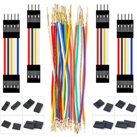 Yoeruyo Compatible with Dupont 2.54mm Male to Female Silicone Soft Wire, 20Pcs Unassembled Pre-Crimped 22AWG Cable 10 Colors 50cm Length 2P 3P 4P 5P 6P 7P 8P 9P 10P Housing (YO-Sili-Dup-MF-50cm)