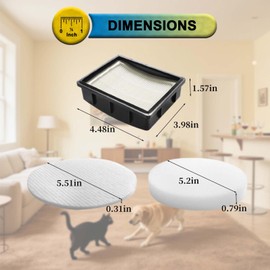 K4010 Bagless Upright Vacuum Replacement Kit for Kenmore Upright Cleaner Models# DU2015 DU2012 (2 HEPA Filter + 4 Foam Filter + 4 Felt Filter)