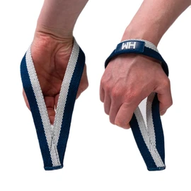 Weightlifting House Wrist Support for Olympic Weightlifting, Fitness Joint Wraps for Snatch, Pulls and Deadlifts (Blue & White)