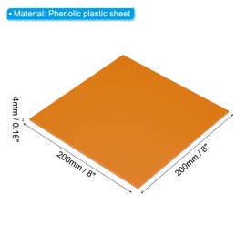 PATIKIL 200x200x4mm Phenolic Plastic Board, 1 Pcs Resin Laminated Sheet Plate Board PCB for Electrical Electronic Fixtures DIY and Crafts, Orange Red