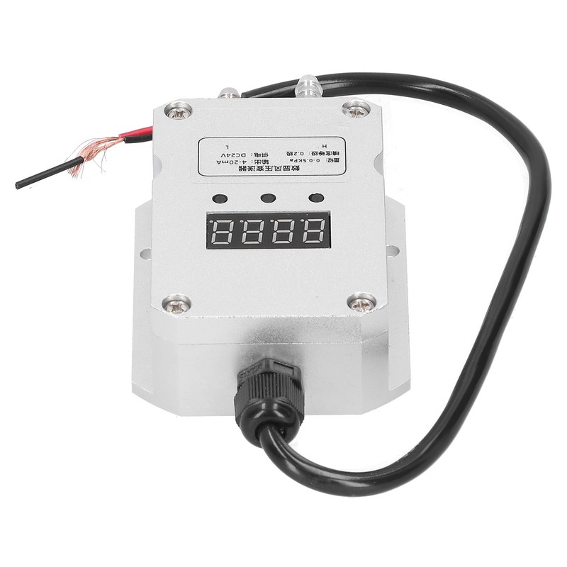Differential Pressure Transmitter 0‑0.5kpa Digital Display Wind Detection Silver 4‑20mA