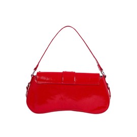 Verdusa Women's Shoulder Bag Y2K Handbag Rivet Punk Hobo Purse with Buckle Red One-Size