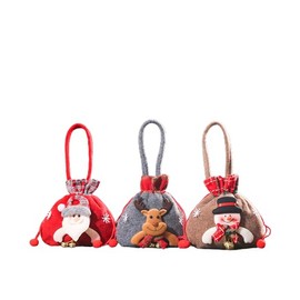 Gift Packaging Bag, Christmas Craft, Wrapping Bag, Santa, Snowman, Reindeer, Cute, Apple Bag, 3D Motif, Present, Candy Container 01 (Santa)