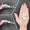 BETITETO Bridal Flower Hair Clips 2PCS White Floral Green Leaf