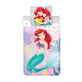 Ariel The Little Mermaid Bedding Set, 100% Cotton, Reversible Duvet Cover 140 x 200 cm + Pillowcase 65 x 65 cm