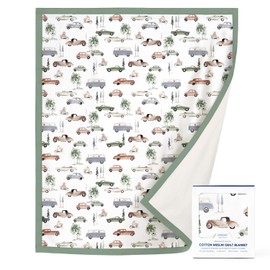 GRSSDER Cotton Muslin Quilt Blanket - Silky Soft and Breathable Kids' Throw Blanket, Oversized Muslin Blankets for Newborns, Toddlers & Kids, 6 Layers Reversible Design for All Seasons, 55" x 69"