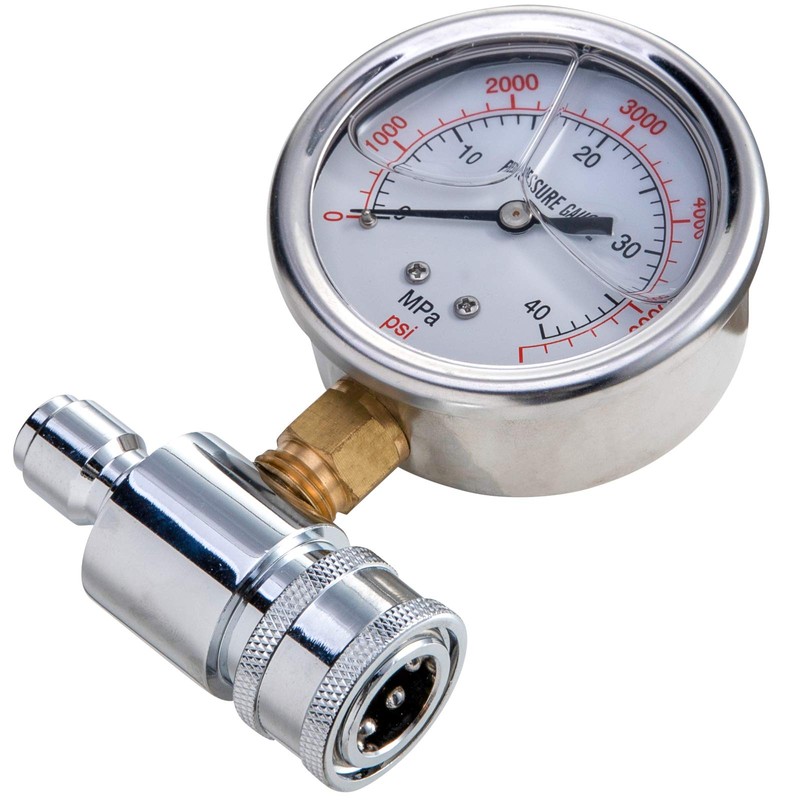 Raincovo Pressure Washer Gauge, 6000 PSI, 3/8 Inch Quick Connect,