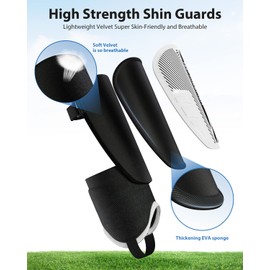 AirsFish Children's Football Shin Guards, Certified, with Ankle Protection, Adjustable Strap, High-Strength Equipment for Boys and Girls