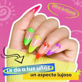 modelones Esmalte de uñas, 6 colores de verano neón azul verde morado rosa naranja amarillo, kit de inicio mini de secado rápido, arte de larga duraci
