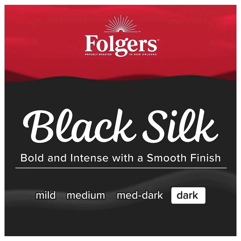 Folgers Dark Roast K-Cup Coffee Pods Black Silk 100 ct.