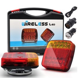 2Pack Magnetic Wireless Trailer Lights Kit, Magnetic Wireless Tail Lights for Trailer,100ft Range Rechargeable Led Trailer Rear Light Kit for Truck,12v Towing Taillight with Turn Signals,Waterproof