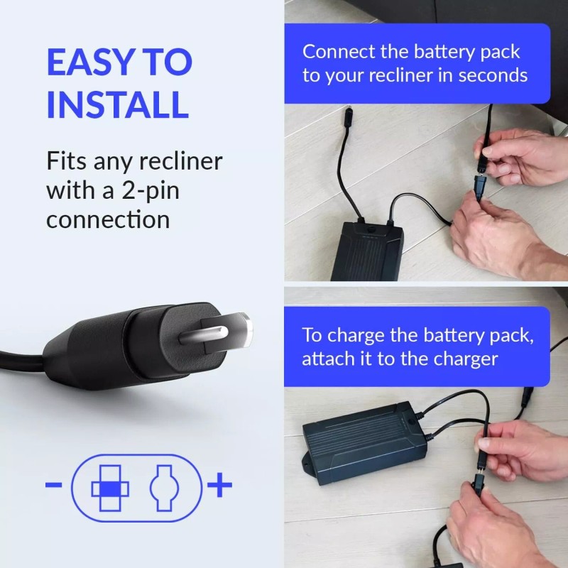 Lavolta Battery Pack for Reclining Furniture - Rechargeable Recliner Battery